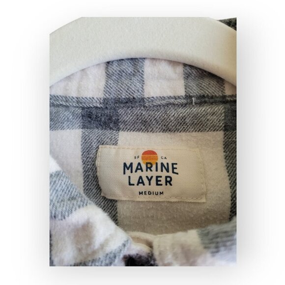 Cozy Marine Layer Shay Plaid Overshirt M - Picture 6 of 12